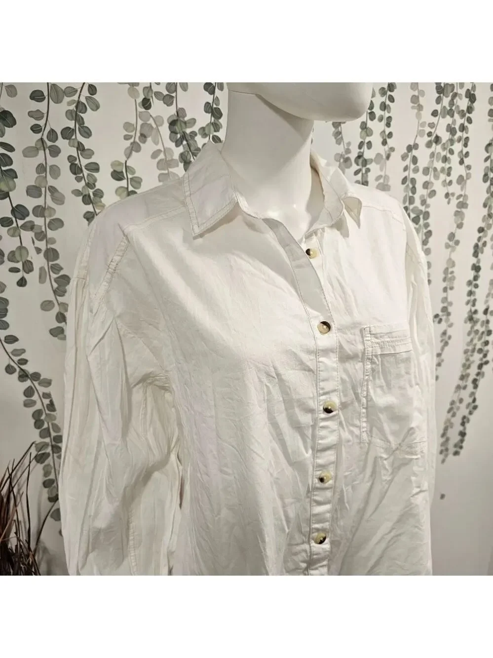Free People Happy Hour Solid Poplin Top Sz S